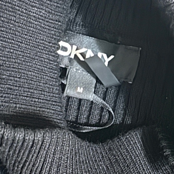 DKNY Open Shoulder Ribbed Knit Turtleneck - Picture 3 of 5